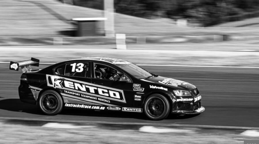 Race car on a race track