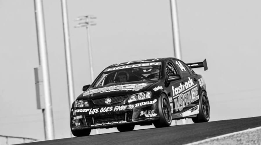 Race car on a race track